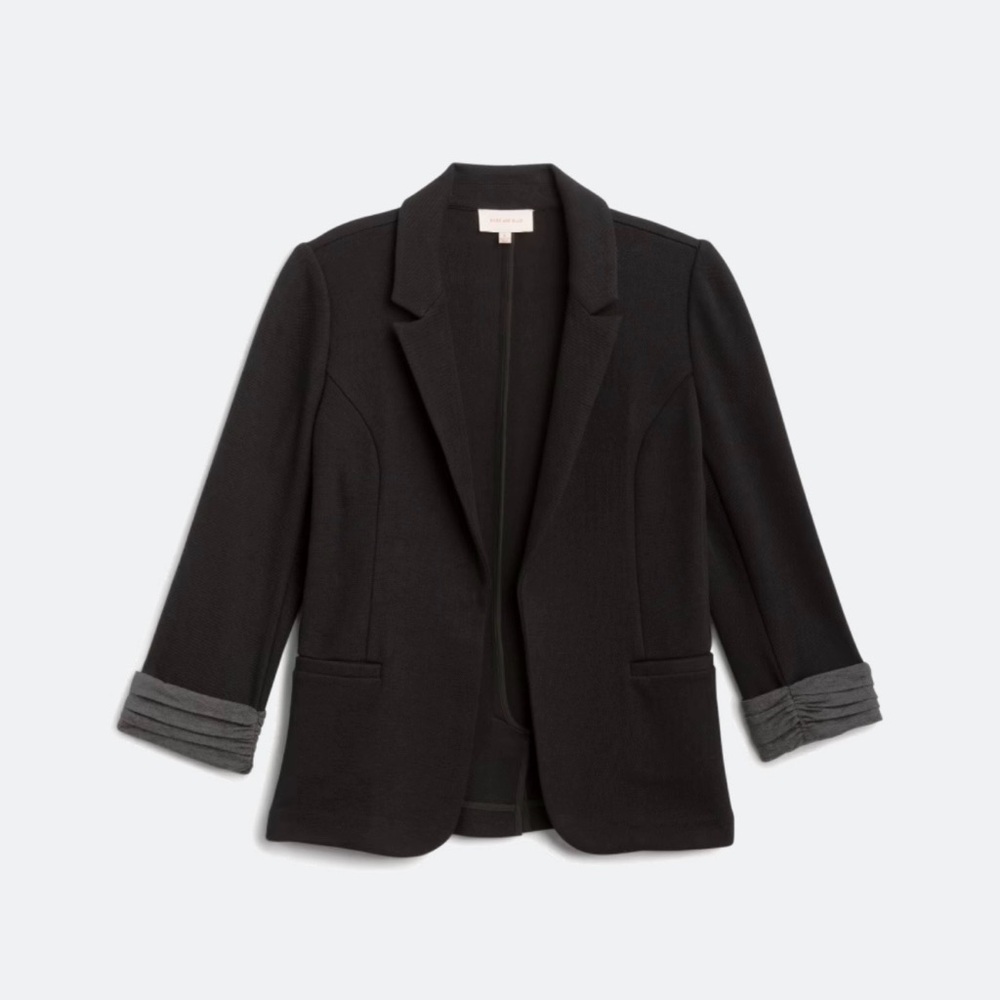 Skies Are Blue Black Blazer with Gray Accents